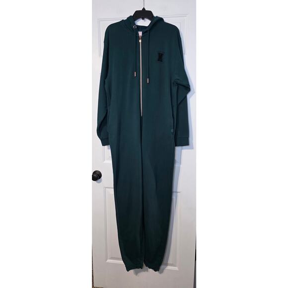 Savage X Fenty Hooded Jumpsuit Pajamas One Piece Lounge Sleep Rihanna XL Green - Picture 1 of 7